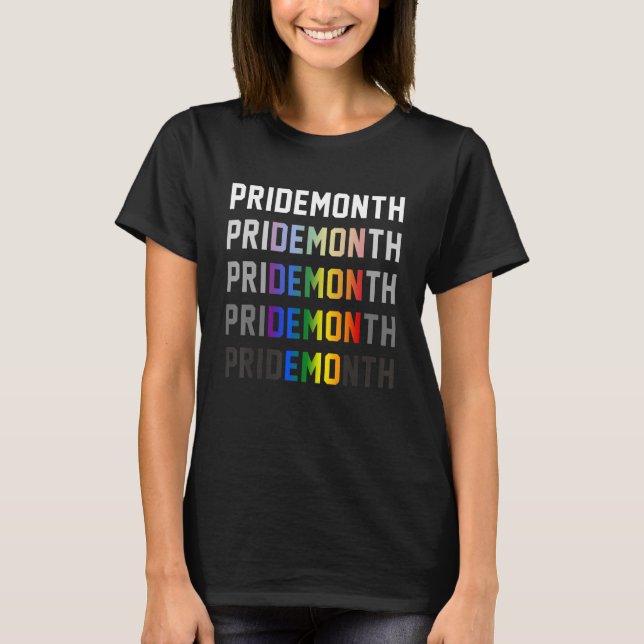 Pride Month Emo Demon Proud Sarcasm Rainbow Flagga T Shirt (Framsida)