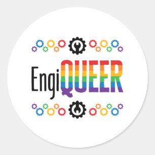 Pride Month för HBTQ-ingenjörer Runt Klistermärke