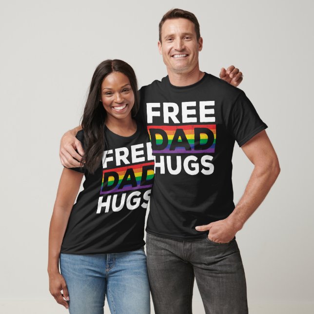 Pride Month Free Pappa Hugs LGBT Rainbow Flagga T Shirt (Unisex)