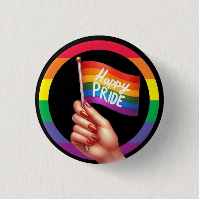 Pride Month  HBTQ med regnbågstema Knapp (Framsida)