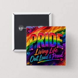 Pride Month Leva Livet Högt och Stolt HBTQIA Knapp