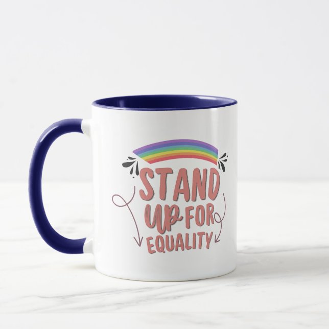 Pride Month Regnbågsställ Stå upp Kaffe Mugg (Vänster)