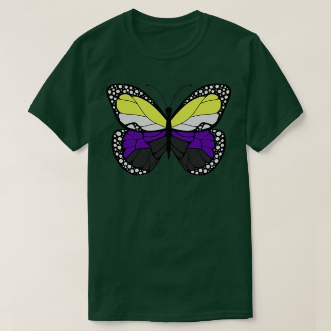Pride Nonbinary Butterfly T Shirt (Design framsida)