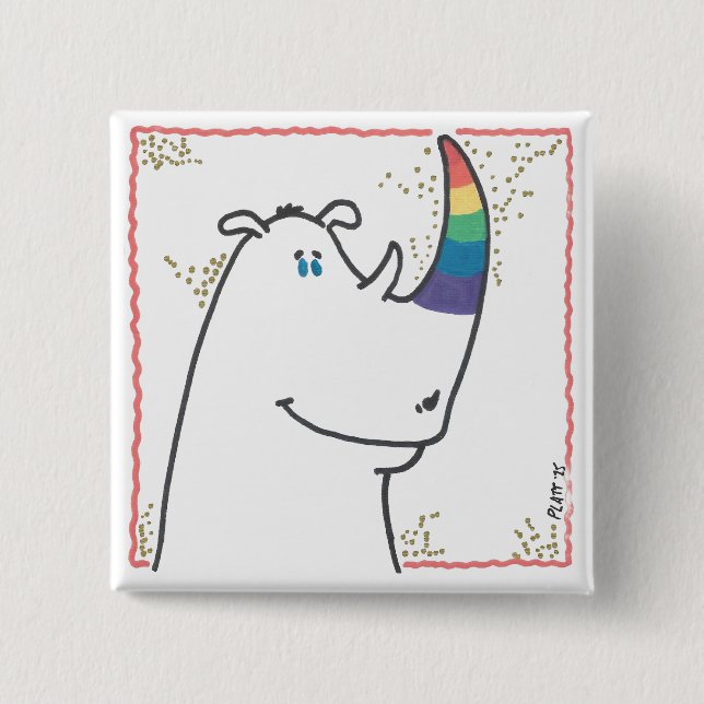 Pride Noshörning Knapp (Framsida)