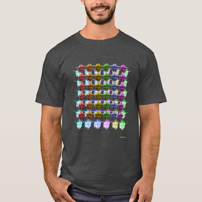 Pride O den skotska höglandet för flocken skrämmer T Shirt (Framsida)