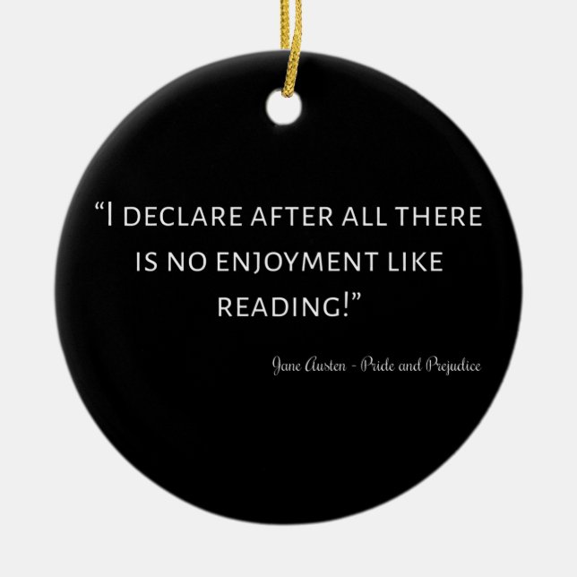 Pride och fördomar, citat III Julgransprydnad Keramik (Framsidan)