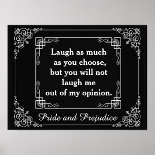 Pride och fördomar citat Jane Austen (projektionsy Poster