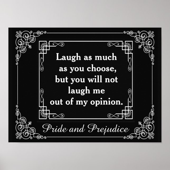 Pride och fördomar citat Jane Austen (projektionsy Poster (Framsidan)