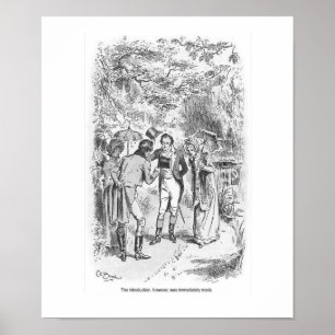 Pride och fördomar mot Jane Austen Dam Wall Art Poster