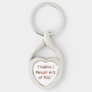 Pride- och fördomcitationstecken twisted heart silverfärgad nyckelring