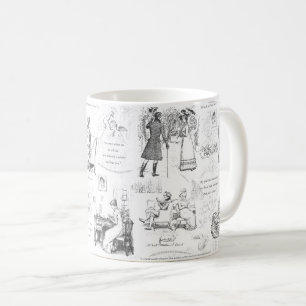 Pride- och fördomsfria svartvita citattecken kaffemugg