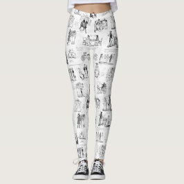 Pride- och fördomsfria svartvita citattecken leggings