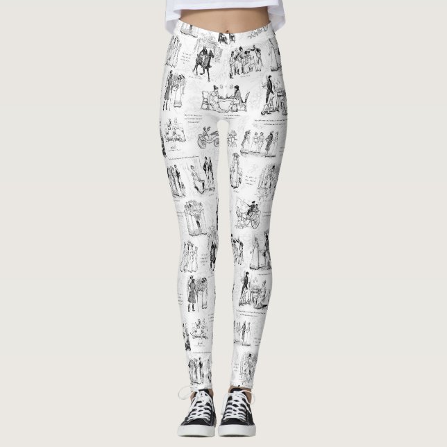 Pride- och fördomsfria svartvita citattecken leggings (Framsida)