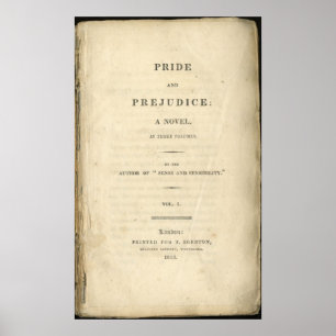 Pride och fördomsfullt Jane Austen Poster