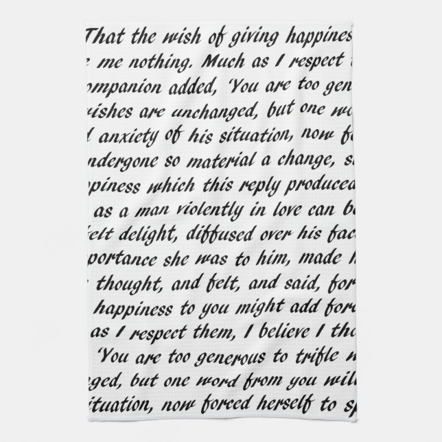 Pride- och fördomtext kökshandduk (Vertikal)