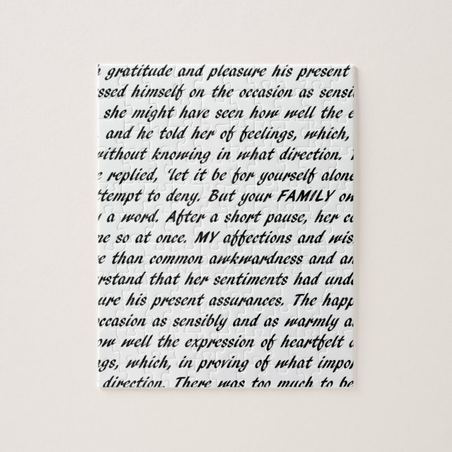 Pride- och fördomtext pussel (Vertikal)