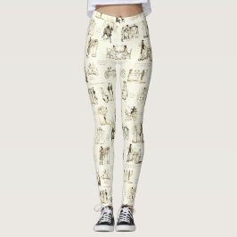 Pride och förfång för Beige Sepia-citat Leggings