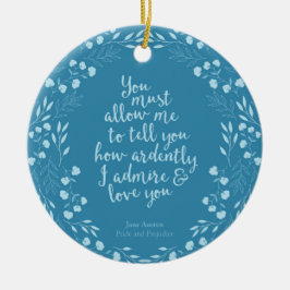 Pride och förfång för Blommigt Kärlek-citat Julgransprydnad Keramik