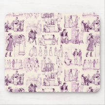 Pride och prejudice Toile de Jouy Plum och Apricot