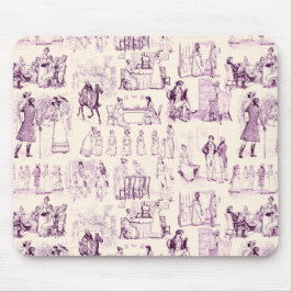 Pride och prejudice Toile de Jouy Plum och Apricot Musmatta