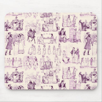 Pride och prejudice Toile de Jouy Plum och Apricot Musmatta