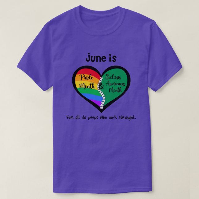 Pride och skolios T-Shirt är inte rakt (Design framsida)