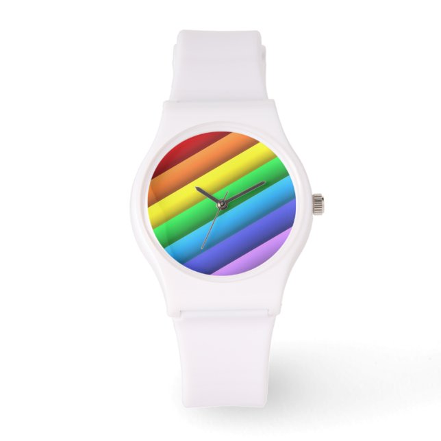 PRIDE O'CLOCK Vitt Bandurklocka Armbandsur (Framsida)