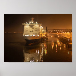 Pride of Hull-färjan på natten – stämningsfull Poster