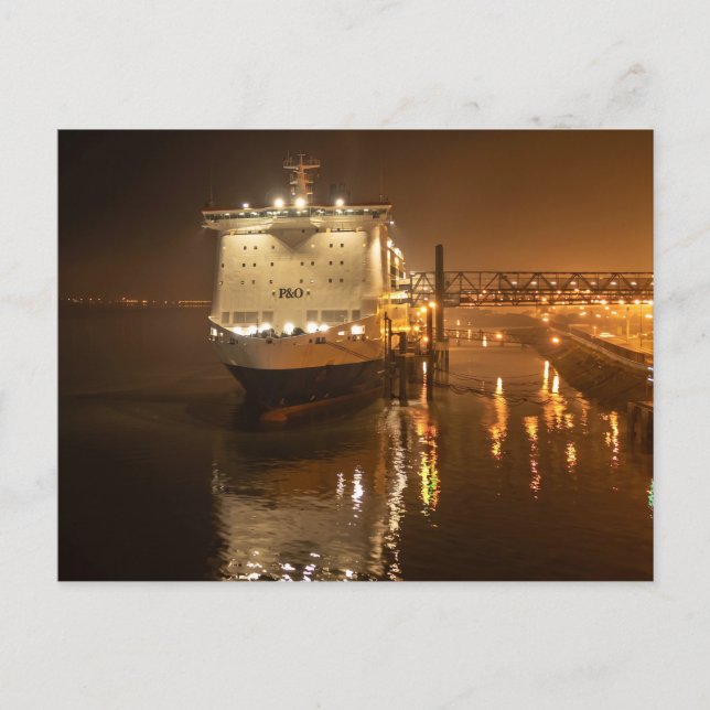 Pride of Hull-färjan på natten – stämningsfull Vykort (Framsida)