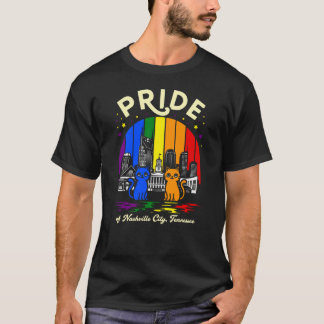 Pride of Nashville City Tennessee Cats Rainbow Fla T Shirt