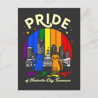 Pride of Nashville City Tennessee Cats Rainbow Fla Vykort