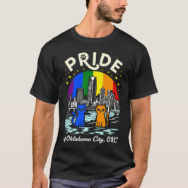 Pride of Oklahoma City OKC Cats Rainbow Flag T Shirt