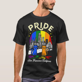 Pride of San Francisco City Kalifornien Katter Rai T Shirt