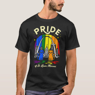 Pride of St. Louis City Missouri Cats Rainbow Fla T Shirt