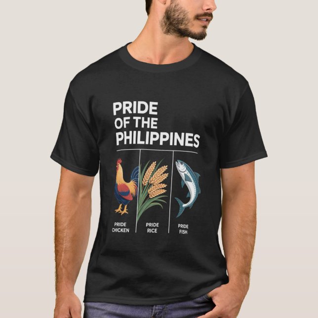 Pride of The Philippines Rolig Kyckling Ris Fisk C T Shirt (Framsida)
