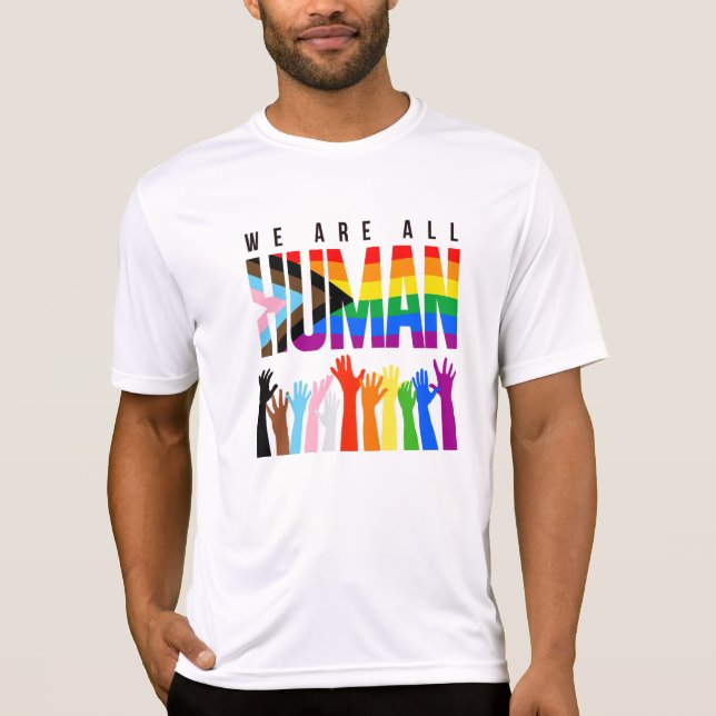 Pride om framsteg Vi är alla människor som transpo T Shirt (Framsida)