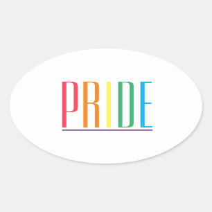 PRIDE Oval Stickers Ovalt Klistermärke