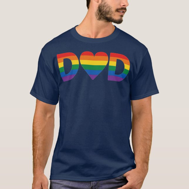 Pride Pappa Heart på Fars dag T Shirt (Framsida)