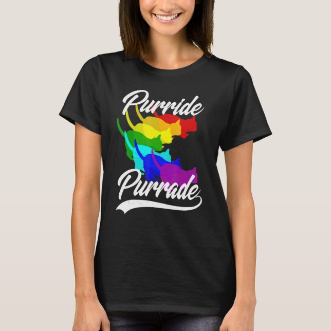 Pride Parad Cat Purride Purrade Essentia T Shirt (Framsida)