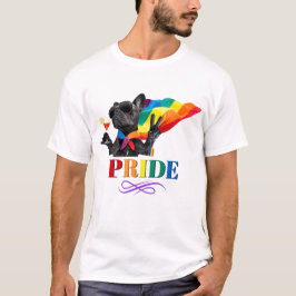 Pride Party Hund i Regnbåge Cape T Shirt