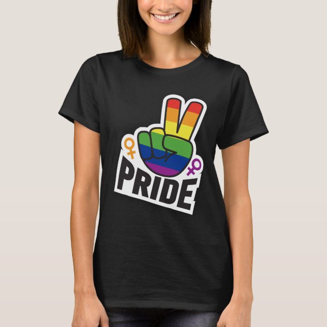 Pride Peace blk-kvinnor T Shirt (Framsida)