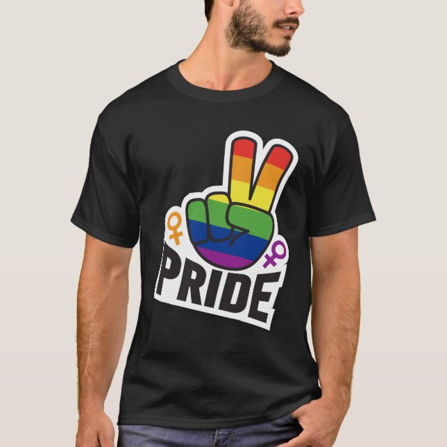 Pride Peace blk manar T Shirt (Framsida)