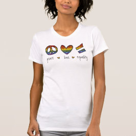 Pride Peace Kärlek Equality Blommigt T Shirt