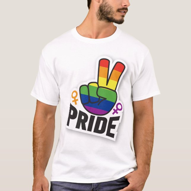 Pride Peace White manar T Shirt (Framsida)