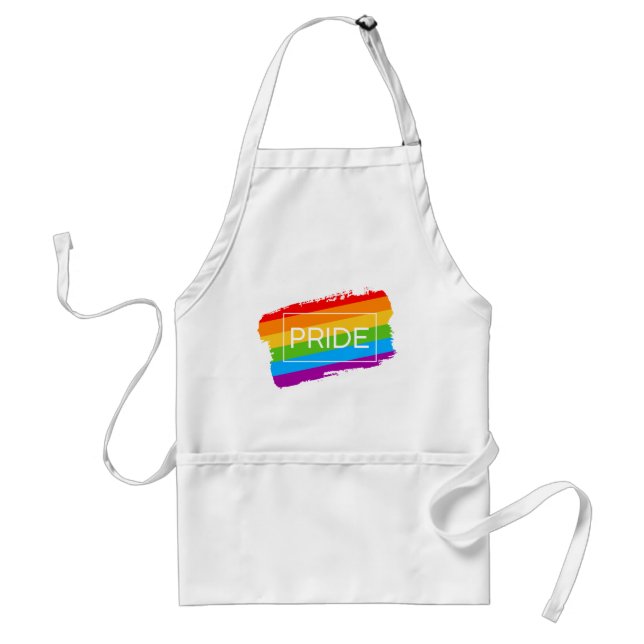 Pride Penseldrag Regnbåge Förkläde (Framsidan)