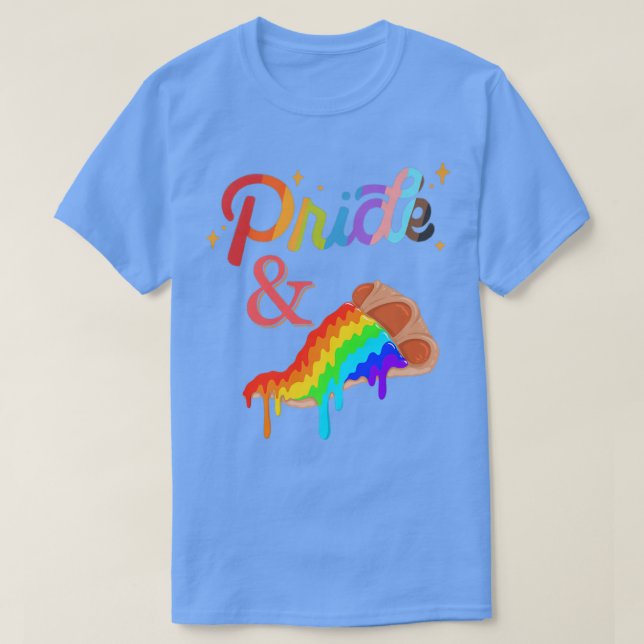 Pride & Pizza Lesbisk Gay Rainbow Lgbt Lgbtq Funny T Shirt (Design framsida)