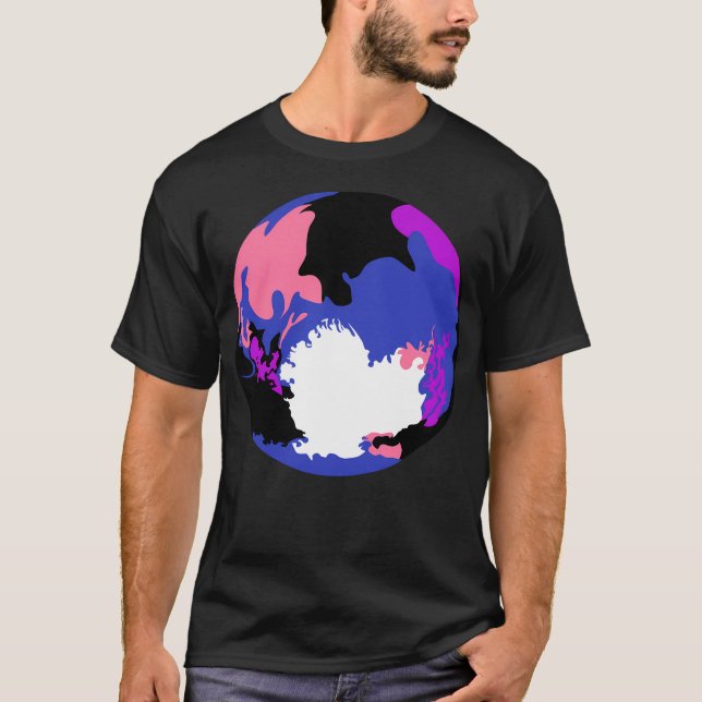 Pride Planets - Pluto - Genderfluid Pride T Shirt (Framsida)