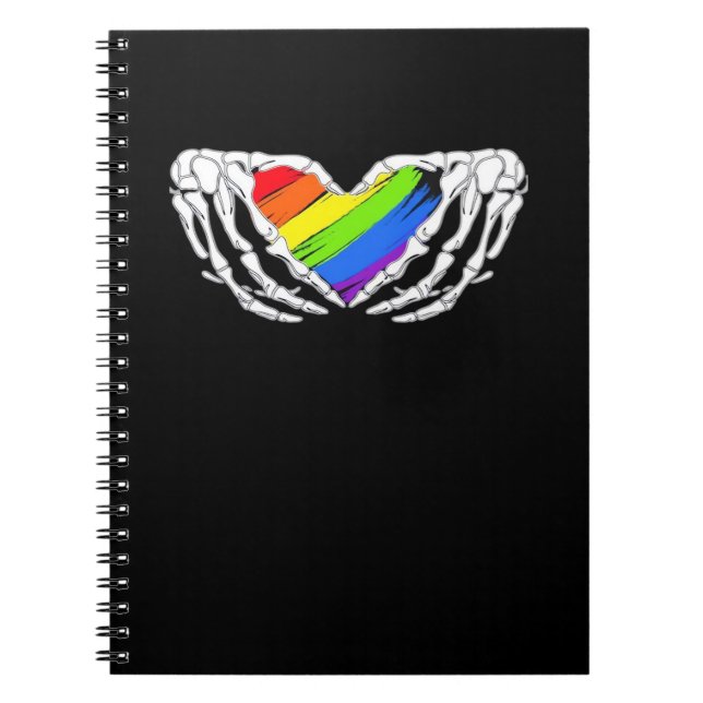 Pride - Pride Skeleton Händer med Hjärtat 2 klassi Anteckningsbok (Framsidan)