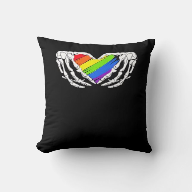 Pride - Pride Skeleton Händer med Hjärtat 2 klassi Kudde (Framsida)