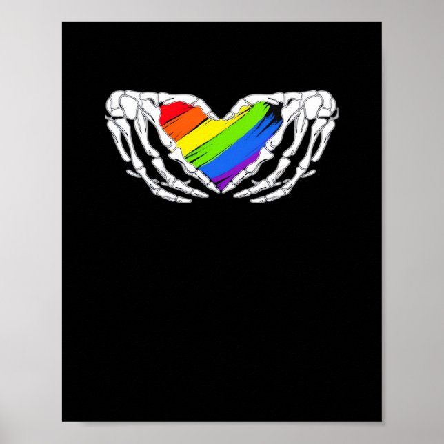 Pride - Pride Skeleton Händer med Hjärtat 2 klassi Poster (Framsidan)